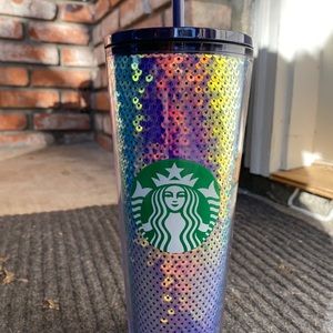 Starbucks iridescent sequin navy tumbler 2020